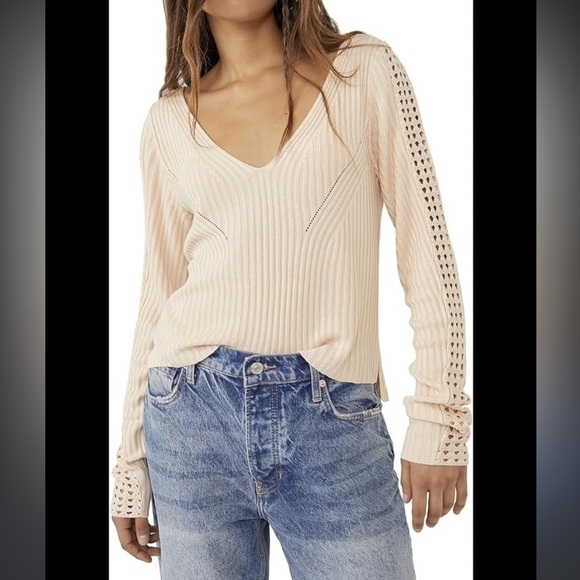 Free people starlight lightweight spring/summer sweater SZ S - Picture 1 of 9